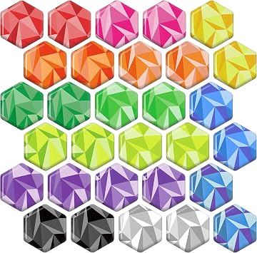 MORCART Hexagon Fridge Magnets Colorful Magnets for Locker Decorative Refrigerator Whiteboard Colorful Crystal