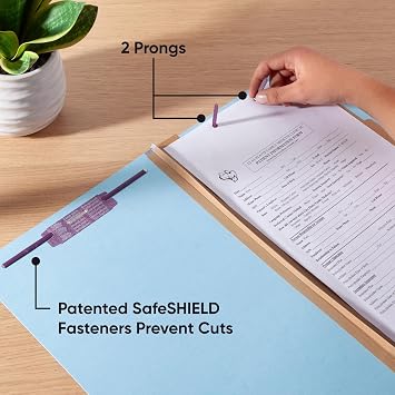 Smead Pressboard Legal Size File Folders with SafeSHIELD Fasteners, 2 Dividers, 2 Expansion, Office Folders, Paper Holder, Blue, 10 per Box (19030) (Pack of 5)