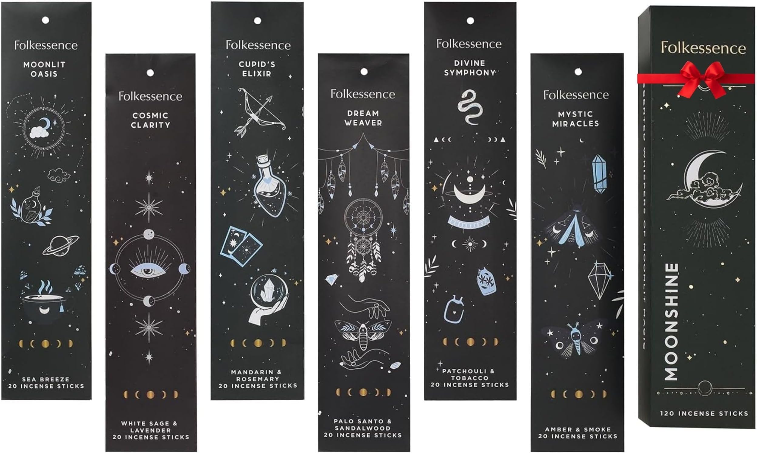 Folkulture Incense Sticks (120 Sticks) | Set of 6 Premium Incense for Home Cleansing, Aromatherapy, Gifts | No Charcoal, Organic, Non Toxic, 45 Mins, Long Burning Incense-Sticks