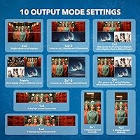 Vista 6 de OREI Interruptor de matriz HDMI 4K 4x4 y controlador de pared de video, pantalla dividida UHD 2x2/1x4/4x1, 4K @60Hz 4:4:4, HDMI 2.0 HDCP 2.2, remoto