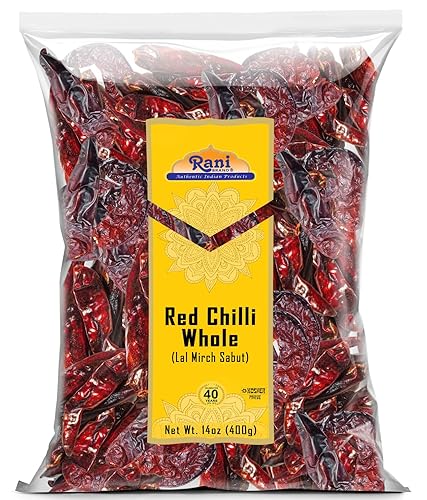 Rani Chilli Entero (Lal Mirch Sabut) 14oz (400g) Todo natural Vegano Sin colores Apto para gluten Sin OMG Kosher