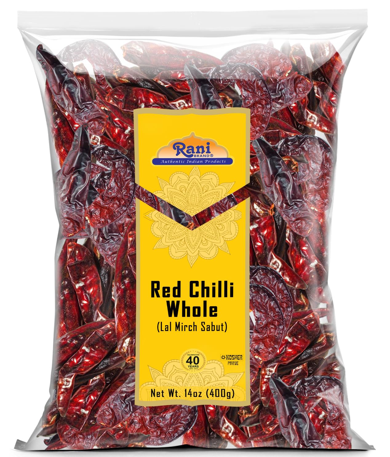 Rani Chilli Whole (Lal Mirch Sabut) 14oz (400g) ~ All Natural | Vegan | No Colors | Gluten Friendly | NON-GMO | Kosher
