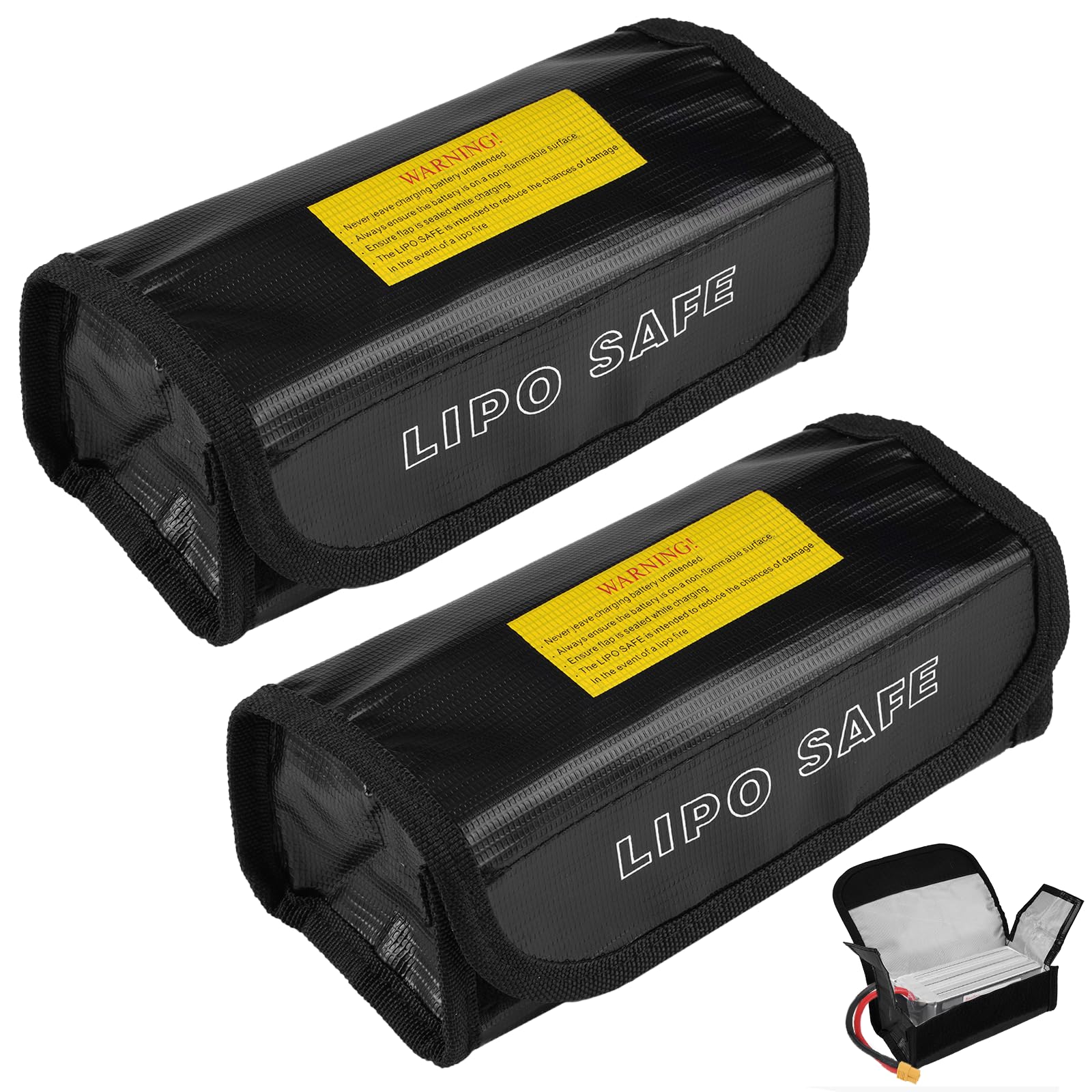 Almacenaje Seguro Baterías Bolsa Ignífuga YUMILI - Protección Para Baterías LiPo | 18.8x8x8.5 Cm | Seguridad En Carga Y Almacenamiento Almacenamiento Seguro Lipo