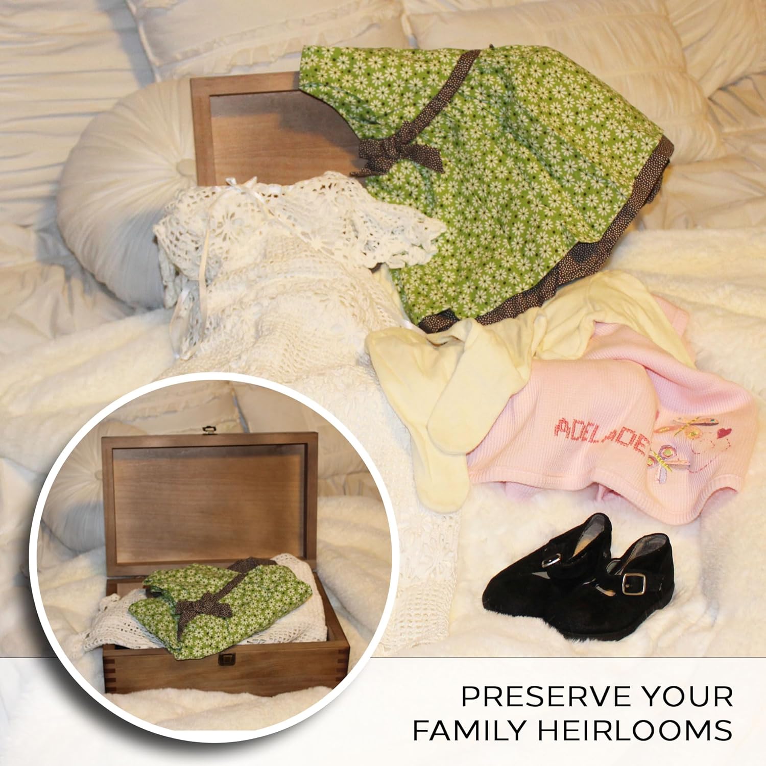 Navigators Compass Design Wooden Keepsake Box, Large Memory Box for Keepsakes, Decorative Storage Box for Memories, Jewelry, & Photos, Memorial Boxes for Men & Women