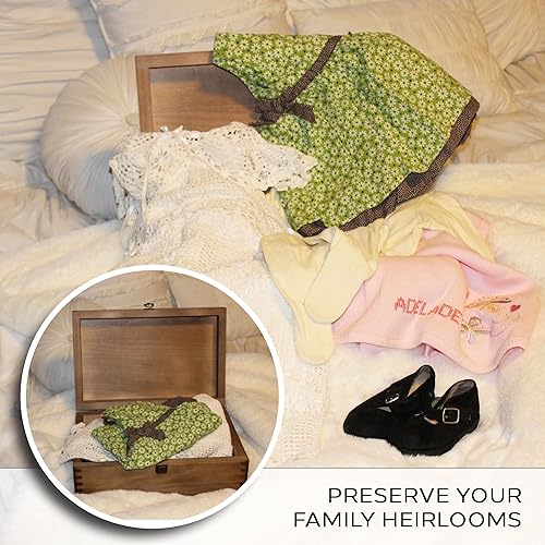 Miniatura 3 de Caja de recuerdos de madera con bandera rústica, caja de memoria grande para recuerdos, caja de almacenamiento decorativa para recuerdos, joyas y