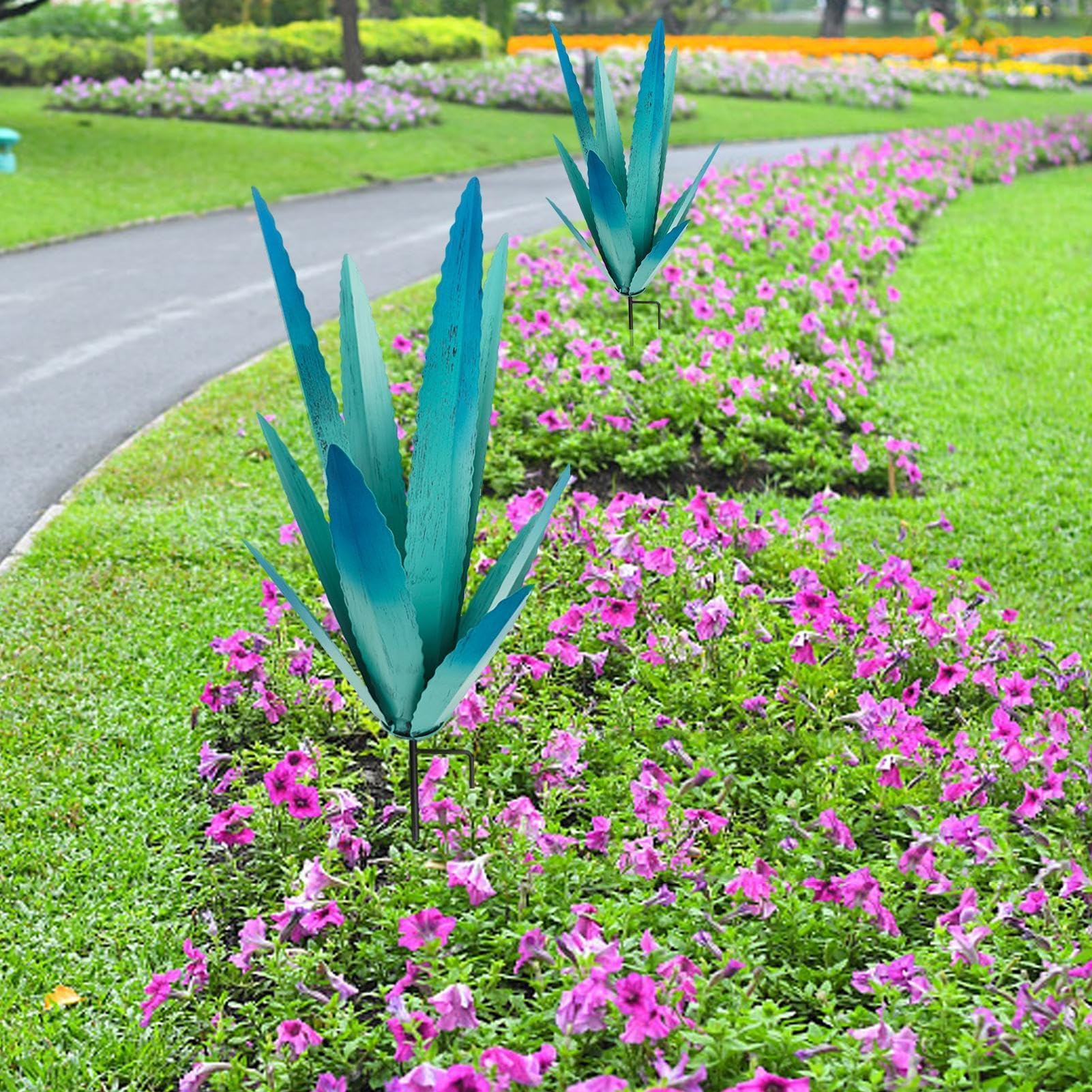 Scultura Rustica Tequila 53 cm, Pianta di Agave in Metallo Fai-da-Te per Decorazione della Casa, Statua Decorativa per Giardino e Cortile, Ornamenti da Giardino per Esterni