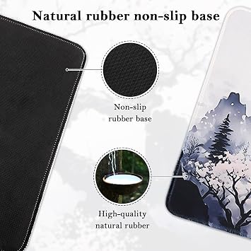 Non Slip Mouse Pad, 80 x 30cm Mouse Mat Extended | Gaming Mousepad Waterproof, Desk Mat with Rubber Base, Desk Pad Laptop for Office and Home (01- Plum Mouse Pad)