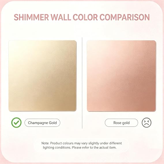Champagne Gold Shimmer Wall Backdrop, 30cm×30cm×24 Pcs Square Sequin Panels