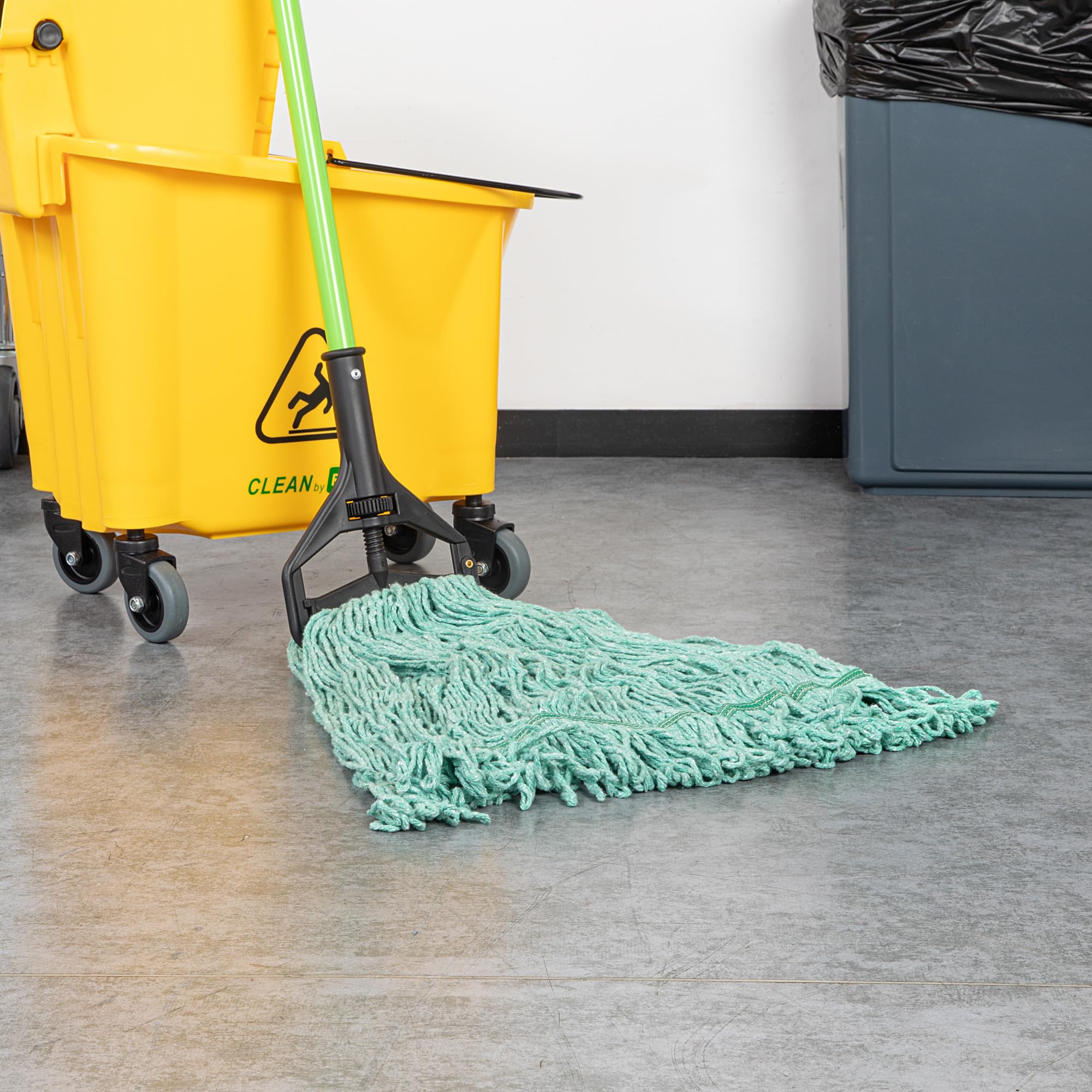 Restaurantware - Solo Cabezal de fregona: Clean tek Professional 907.2 g, 1 Cabezal de fregona con Extremo en Bucle, Mango se Vende por Separado, Diadema de 1.25 Pulgadas, Cabezal de fregona Verde de