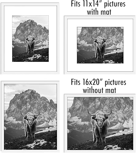 Vista 686 de Americanflat Portarretratos de 8 x 12 pulgadas con plexiglás pulido, juego de 2 portarretratos de 6 x 8 pulgadas con paspartú o para fotos de 8 x 12