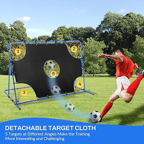Miniatura 5 de FAHKNS Tres modos de portería de fútbol (6 x 4 pies), red de objetivo y red de rebote, entrenamiento de precisión, resistente al desgarro,