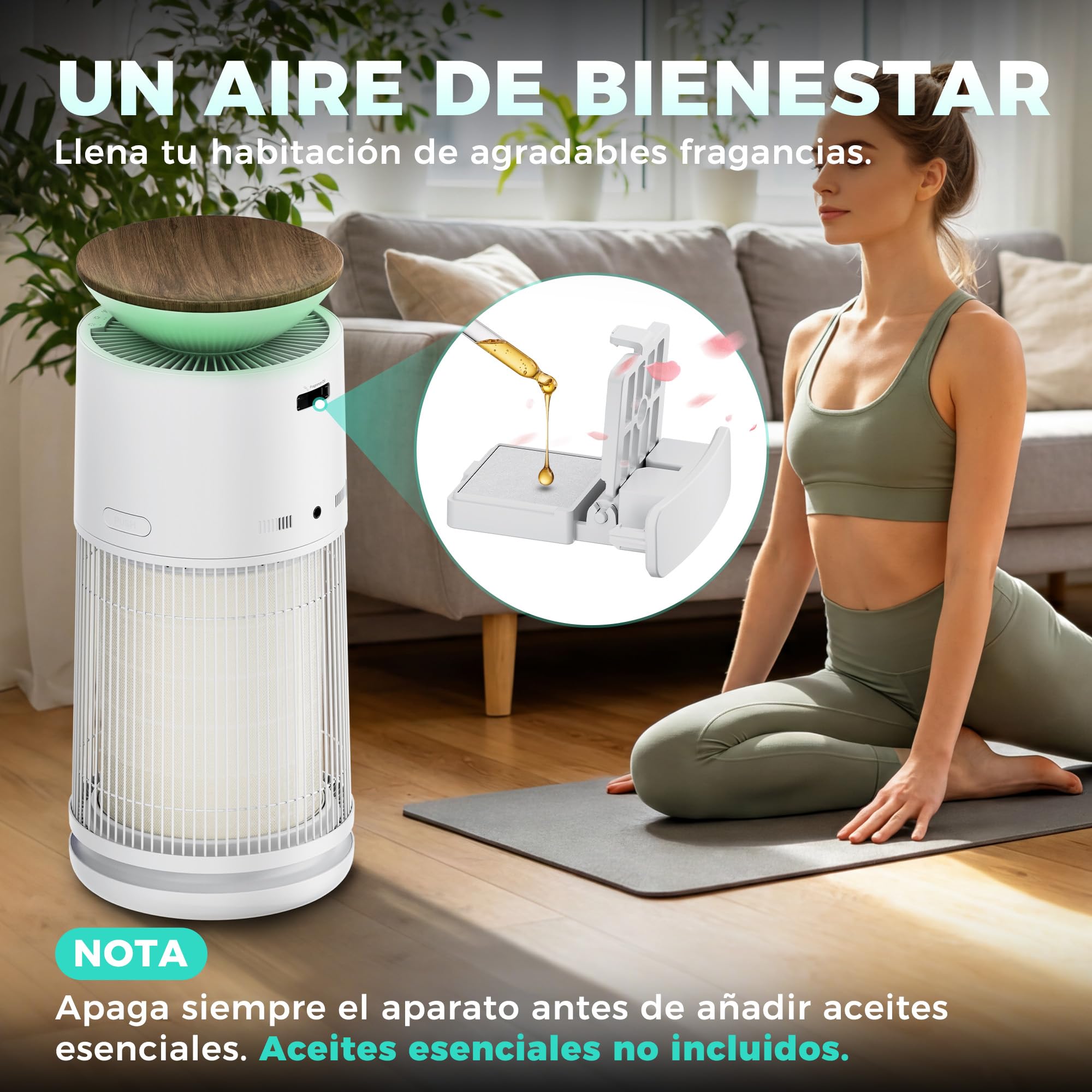 HAUSHOF Purificador de Aire HEPA H13 CADR 380 m³/h para Hasta 45 m²