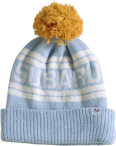 Subaru Logo Youth Yellow Pom Beanie Hat Ascent Forester WRX Sti Legacy Outback Impreza Crosstrek BRZ Solterra, Negro -