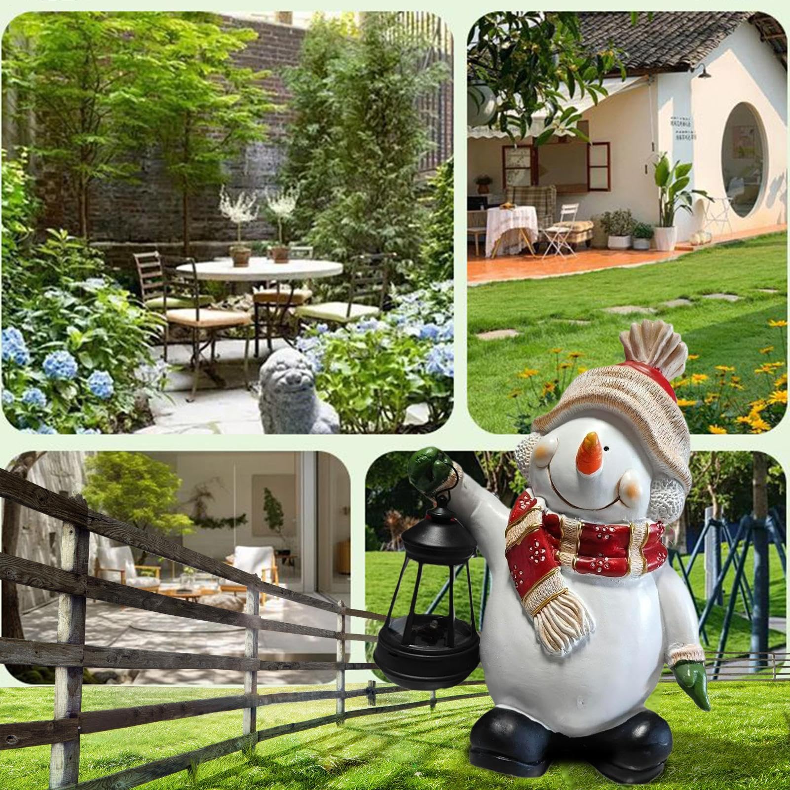 Decorativo De Muñeco De Nieve Para Navidad Estatuilla De Resina Con Luz | Decoraciones Festivas Y Decoración Del Hogar Para Casa Vacaciones Lugar De Trabajo Patio Trasero Jardín Fes