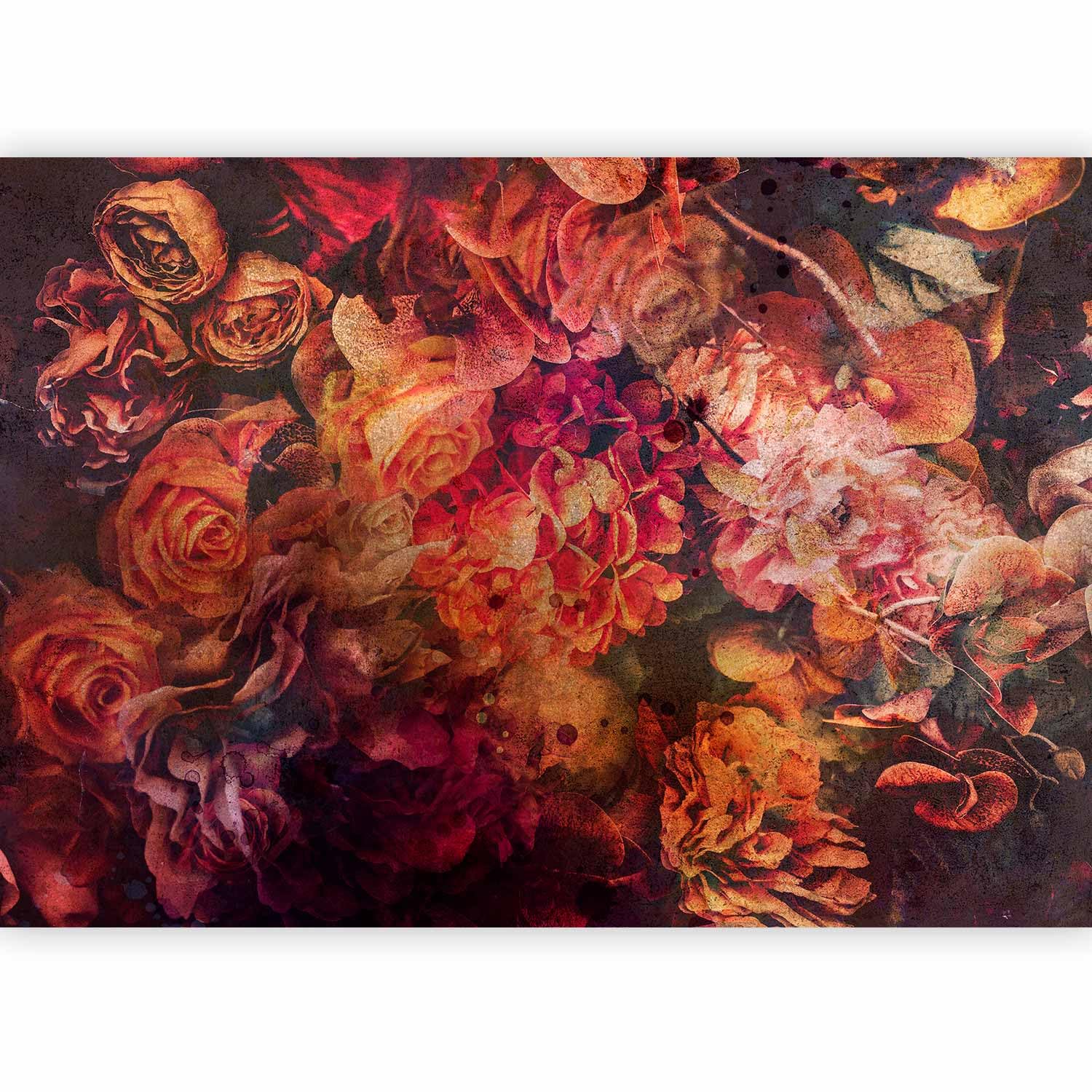 murando Photo Wallpaper Flowers 196 x 140 cm / 77.2" x 55.1" Peel and Stick Self-Adhesive Foil Print Wall Mural Nature Botany Abstract Roses Ellegant b-C-0875-a-a — image 1