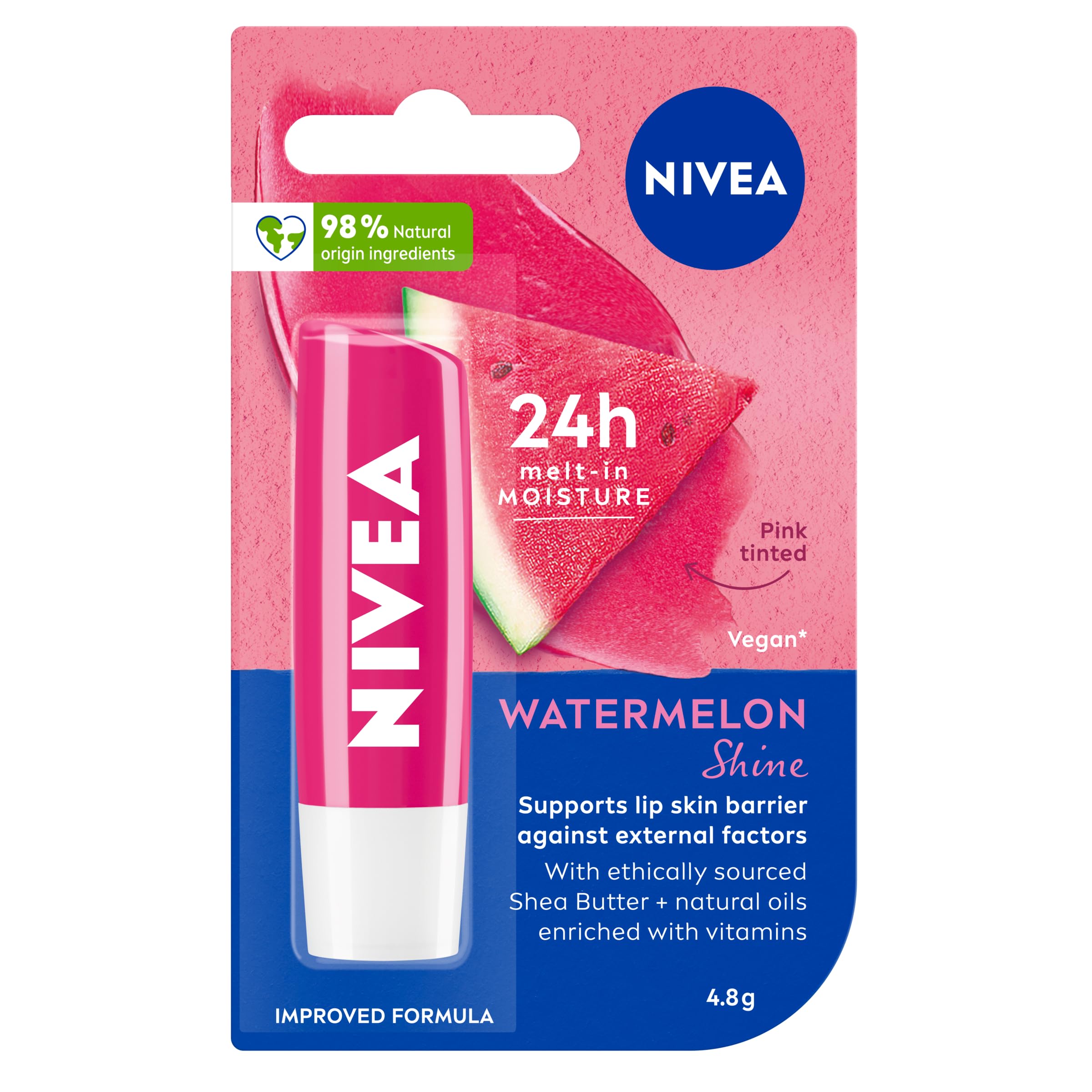 NIVEA Watermelon Shine Lip Balm 4.8g (1 pack)