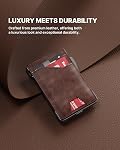 typecase Wallet for Men: Pop Up Card Case, RFID Blocking, Slim, Minimalist, Genuine Leather, Front Pocket, Smart, Thin, Compact, Magnetic Flap Closure - ID Windows, Up to 10 Cards & 15 Bills (Brown)