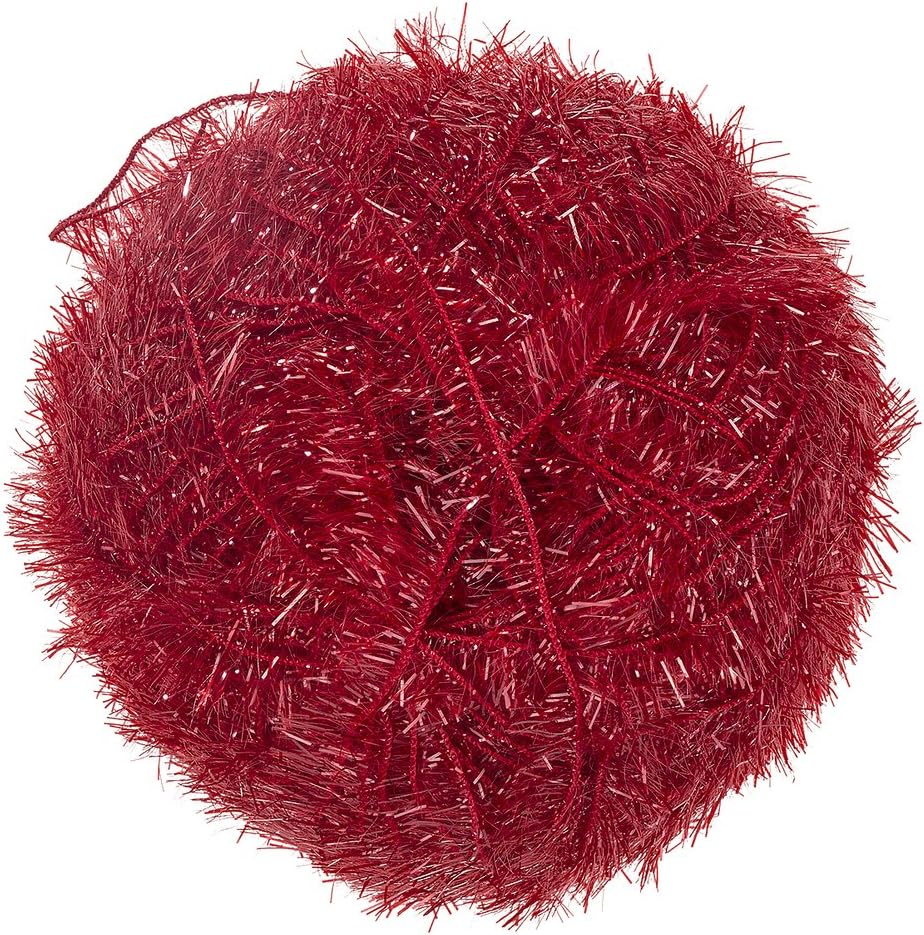 Red Heart Scrubby Sparkle Yarn, Strawberry