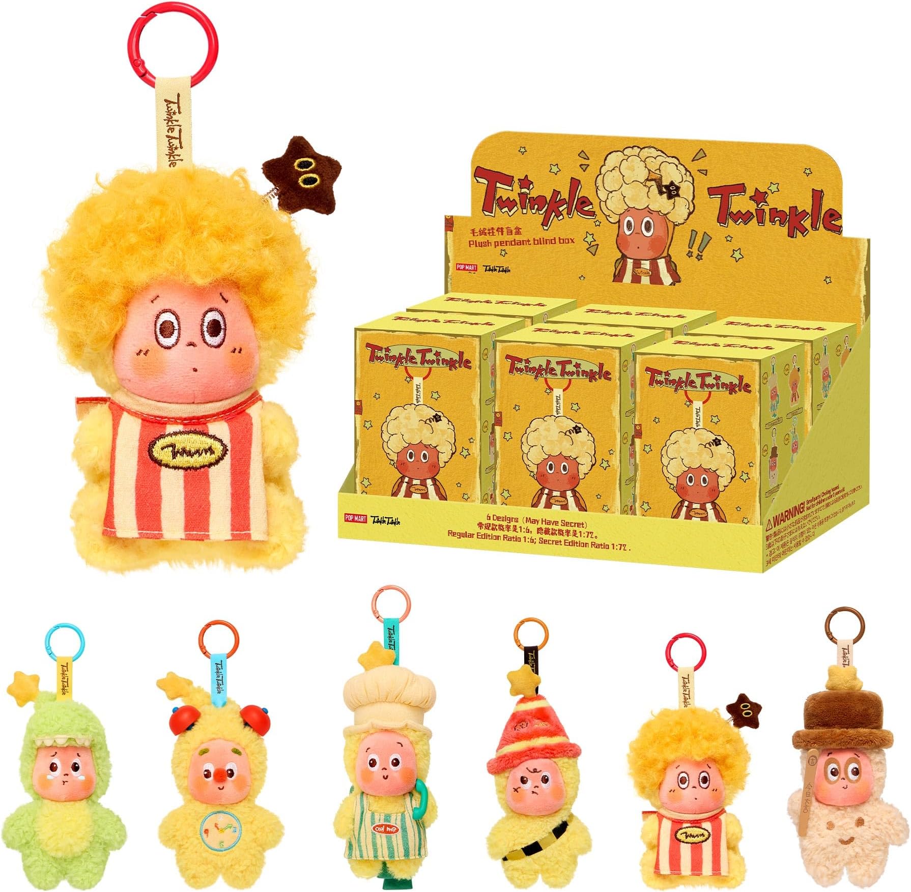 POP MART Twinkle Twinkle Be a Little Star Series - Plush Pendant Blind Box, Random Design Action Figures Collectible Toys Home Decorations, Holiday Birthday Gifts for Girls and Boys, Whole Set