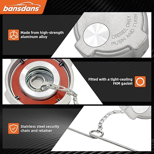 Miniatura 4 de 2 tapas de tanque de combustible para camión 20770691 de 3 pulgadas, tapa de combustible diésel con bloqueo para modelos de camiones pesados Volvo