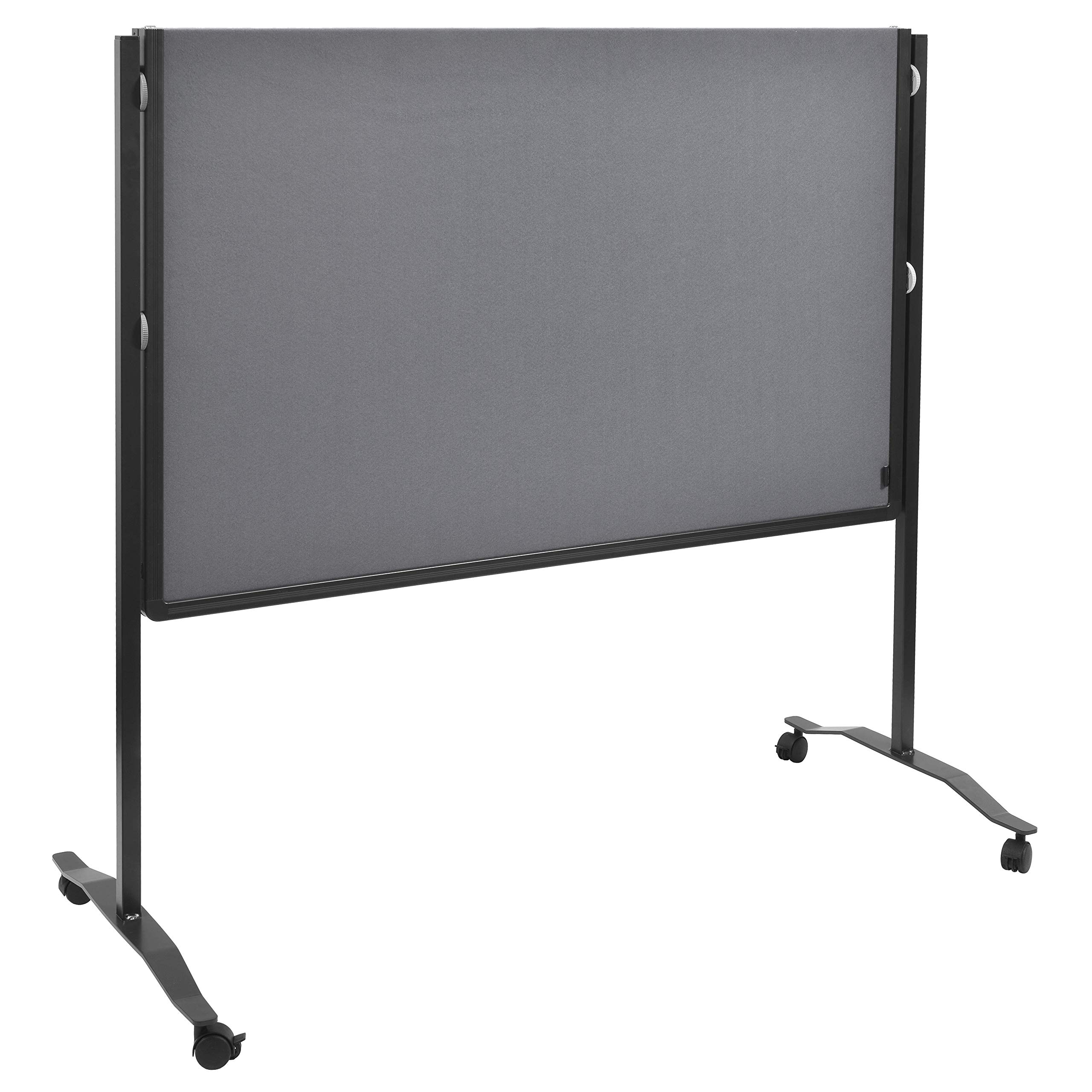 Legamaster Premium Plus Moderationswand klappbar - grau - 150x120 cm - doppelseitig, mit Filz bezogenes Pinboard - einsetzbar als Trennwand - inkl. 4 feststellbaren Rollen und Papierhaken