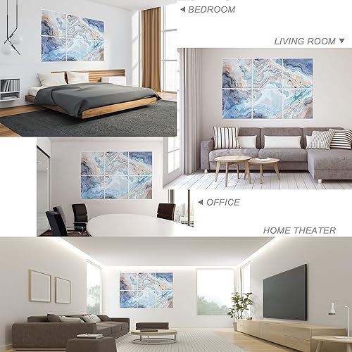 Miniatura 4 de Paquete de 6 paneles de pared acústicos artísticos decorativos, mejor tratamiento acústico que la espuma, paneles de pared de alta calidad