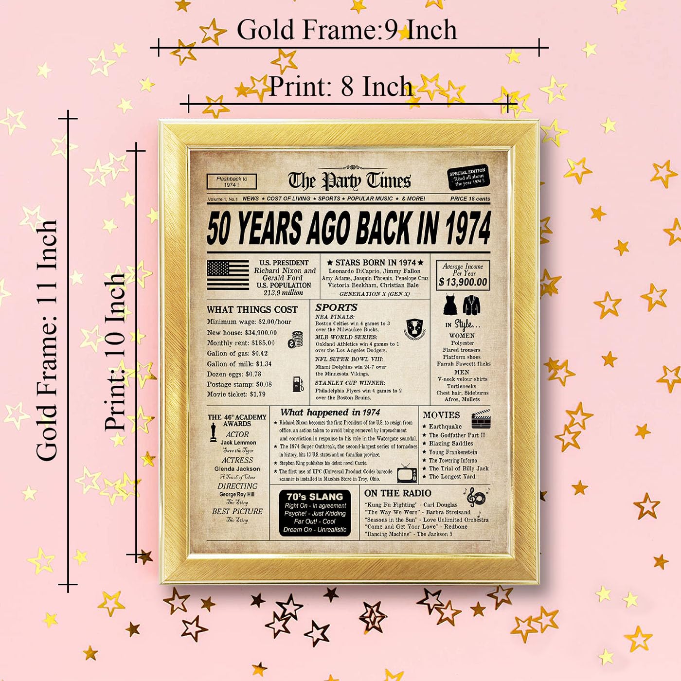 Amazon.com: GIFTSFARM 50th Birthday Decorations Framed for Women or Men, Classy Vintage Table Decor, Birthday Card Poster for Him or Her Turning 50 Years Old, Back in 1974 Print (Gold Frame): Posters amazon-com-giftsfarm-50th-birthday-decorations-framed-for-women-or-men-classy-vintage-table-decor-birthday-card-poster-for-him-or-her-turning-50-years-old-back-in-1974-print-gold-frame-posters
