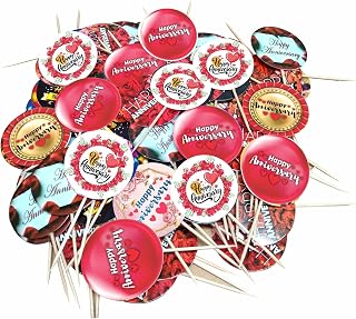 Happy Anniversary Cake Toppers 100 Pcs