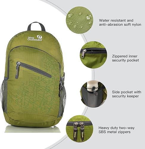 Miniatura 8 de Outlander 20L33L- Mochila de viaje ligera y duradera para senderismo (rojo oscuro, 20L)