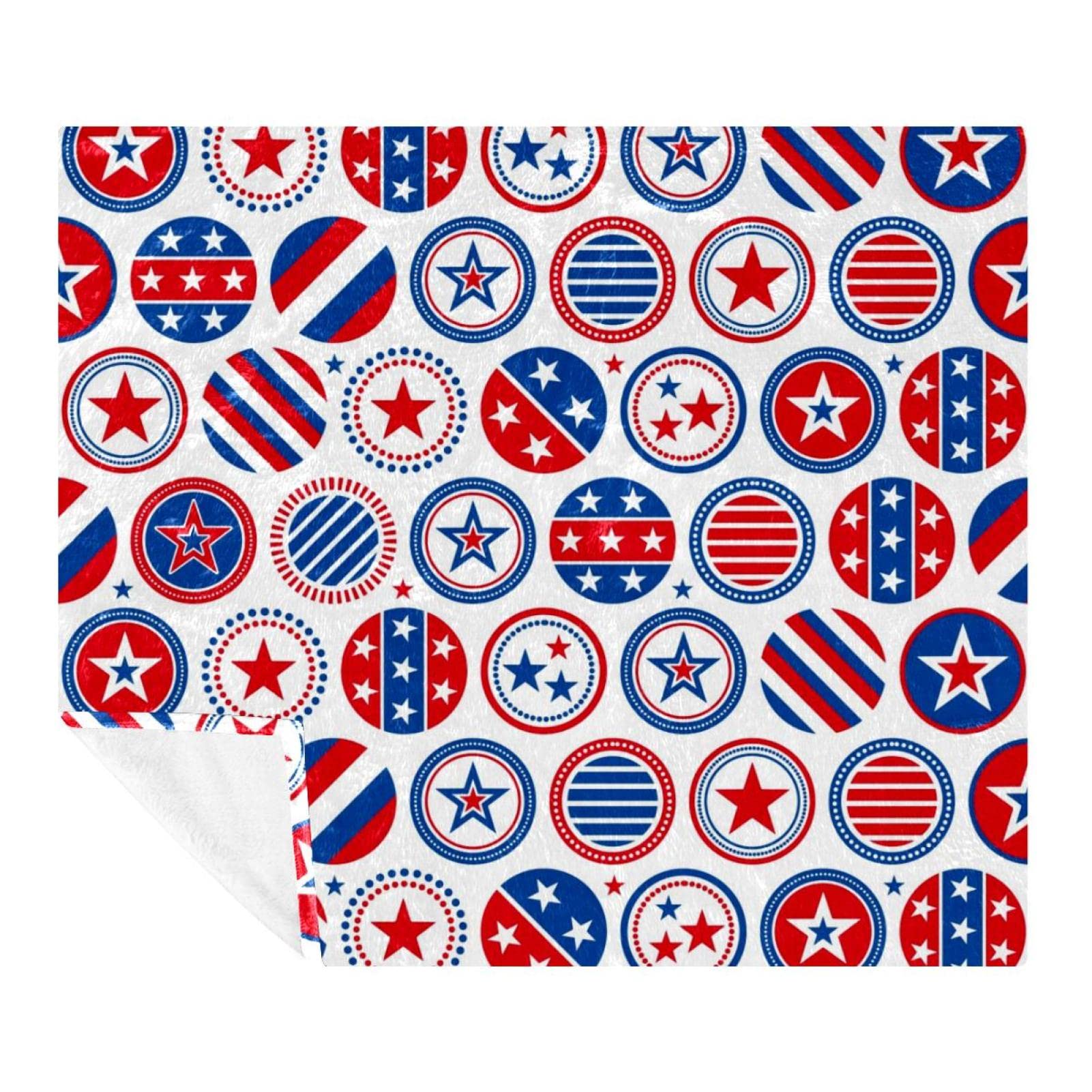 Couverture polaire en microfibre premium Americana Badge, plaid doux haute densité