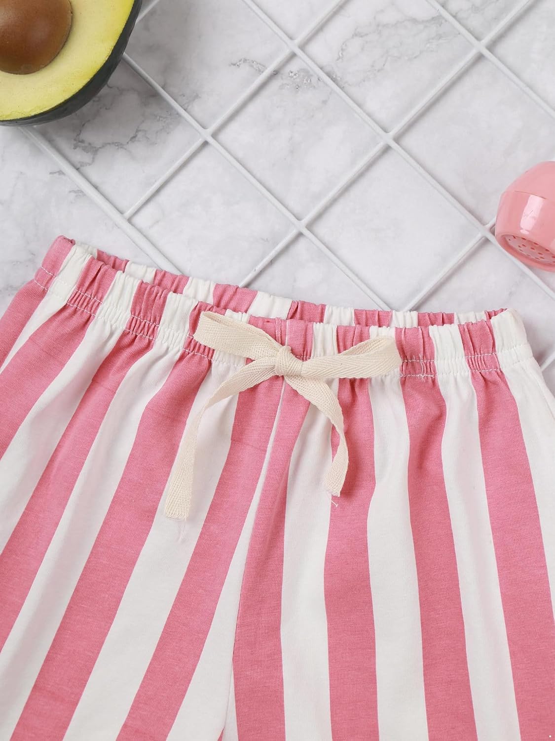 Baby Boys Girls Elastic Waistband Striped Shorts for Summer Daily Wear