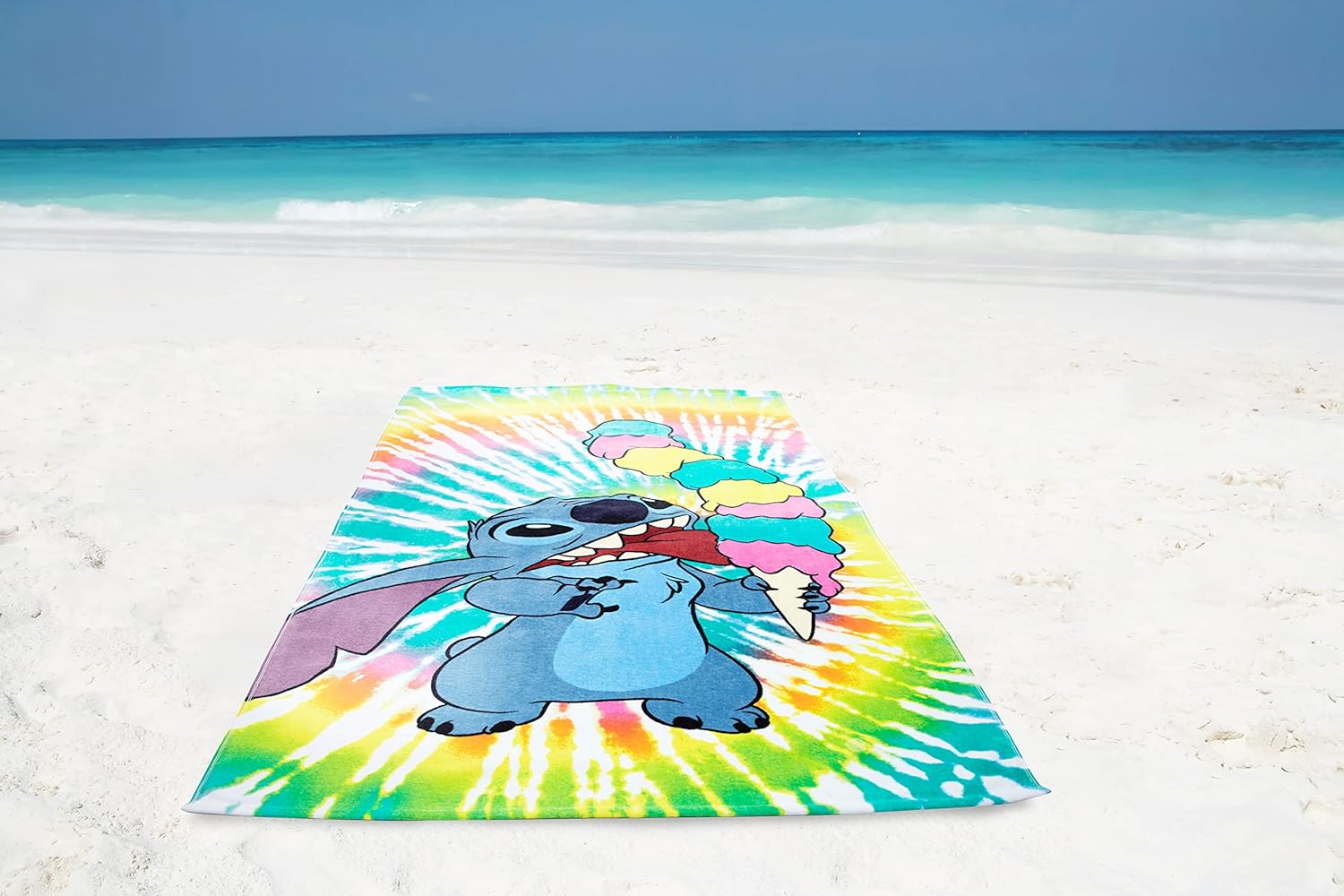 Jay Franco Disney Lilo & Stitch Summer Things Kids Large Bath/Pool/Beach Towel - Super Soft & Absorbent Fade Resistant Cotton Towel, Measures 34 x 64 inches