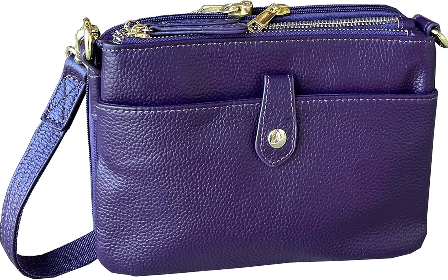 Roma Leathers Gun Concealment Purse - Cowhide Leather - Purple