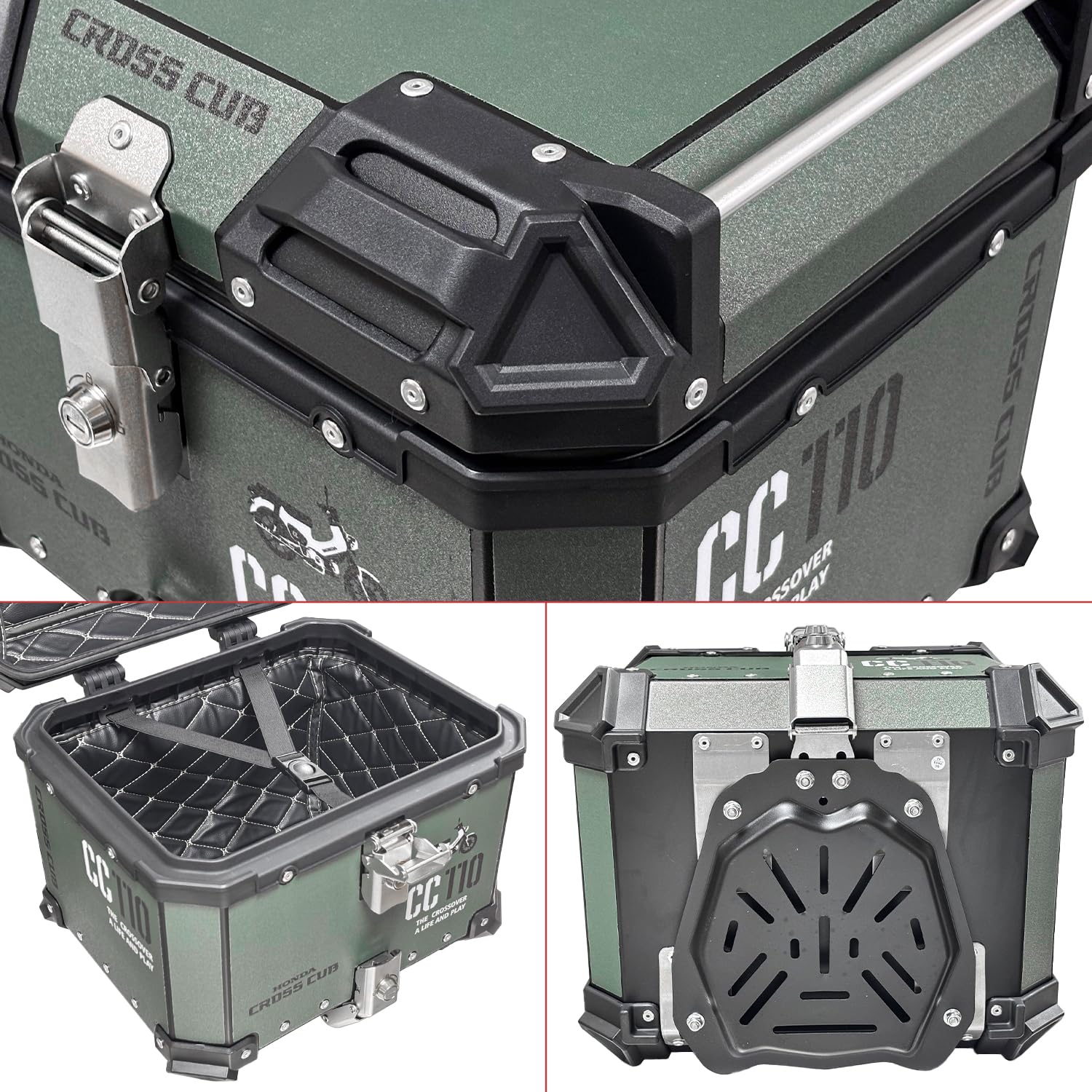 Amazon | JISYIWOWバイク用リアボックス 45L 大容量クロスカブ CC110に
