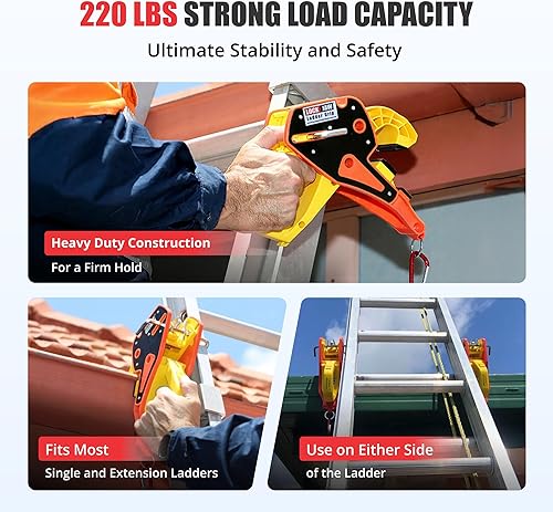 Miniatura 4 de Lock Jaw - Gancho estabilizador de escalera de techo para canalón, separación en 5 segundos con seguridad de bloqueo deslizante, evita que