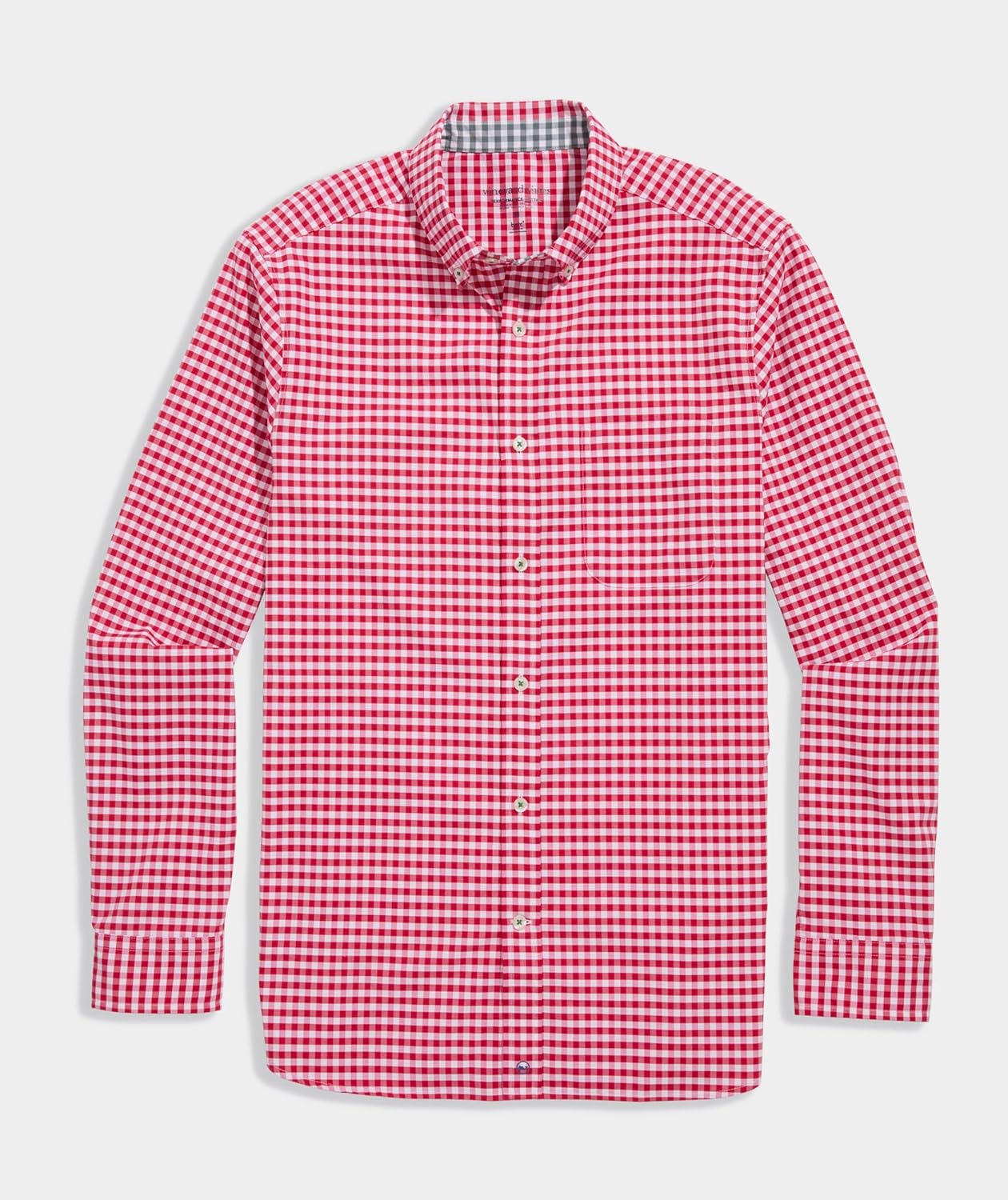 vineyard vines Men's Skysail Gingham Performance Cotton Shirt
