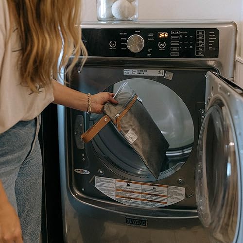 Miniatura 4 de Parker - Bolsa de tela para pañales para bebé, bolsa impermeable reutilizable con organizador de malla y bolsillo con cremallera, elegante, lavable