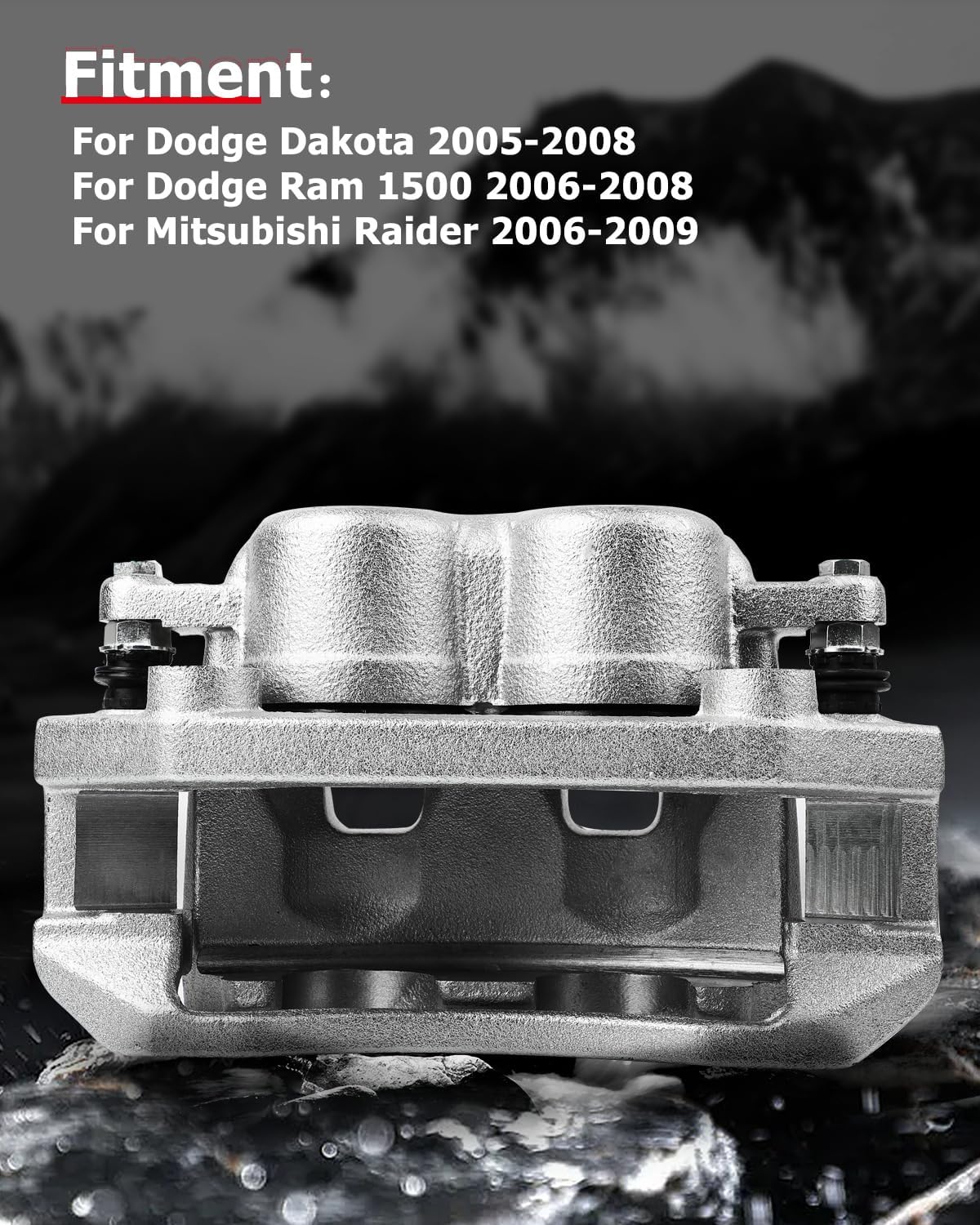 cciyu Front Right Brake Caliper Assembly w/Bracket 18B5008 For Dodge For Dakota 2005-2008,For Dodge For Ram 1500 2006-2008,For Mitsubishi For Raider 2006-2009