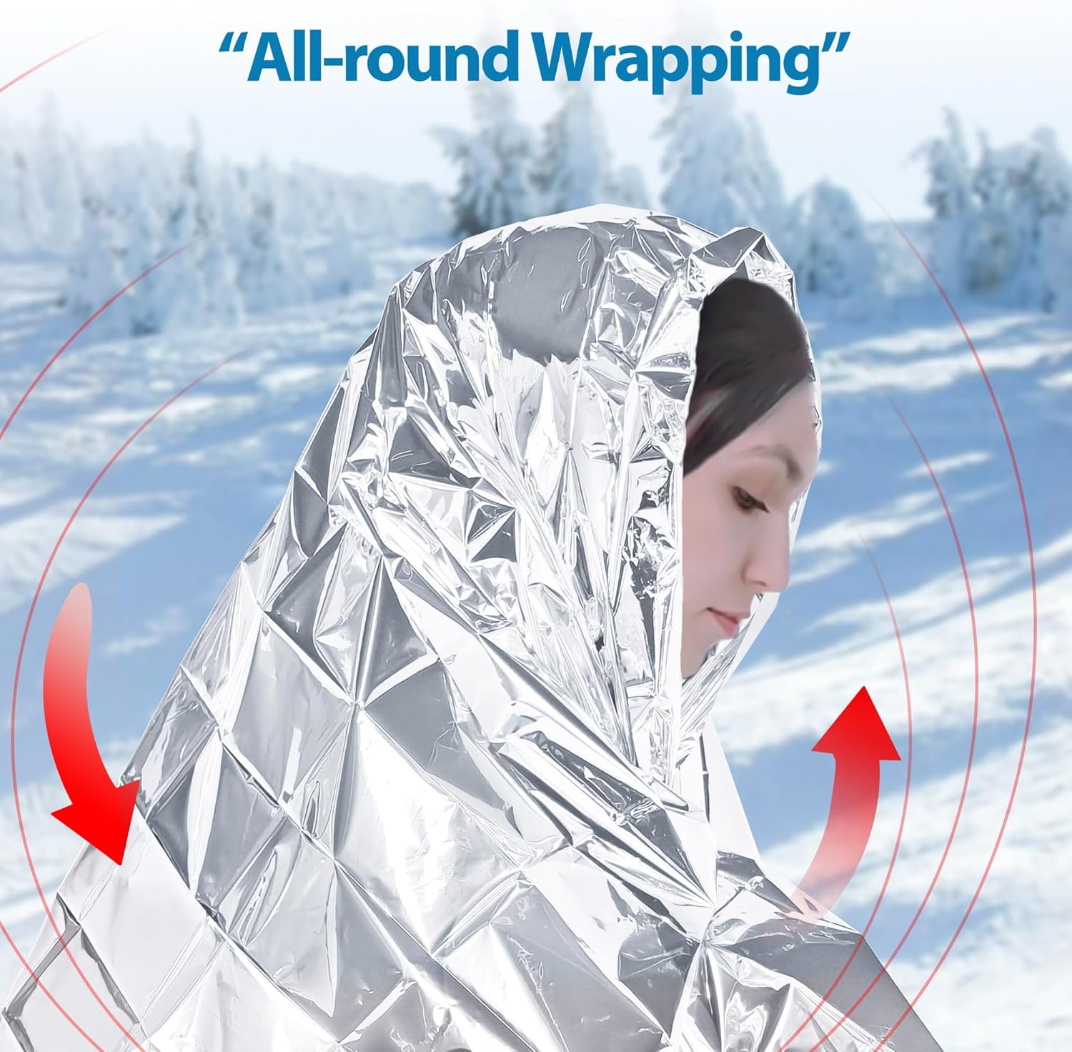 Emergency Mylar Thermal Blankets,Space Blanket Survival kit Camping Blanket, Perfect for Outdoors, Hiking, Survival, Bug Out Bag,Marathons or First Aid