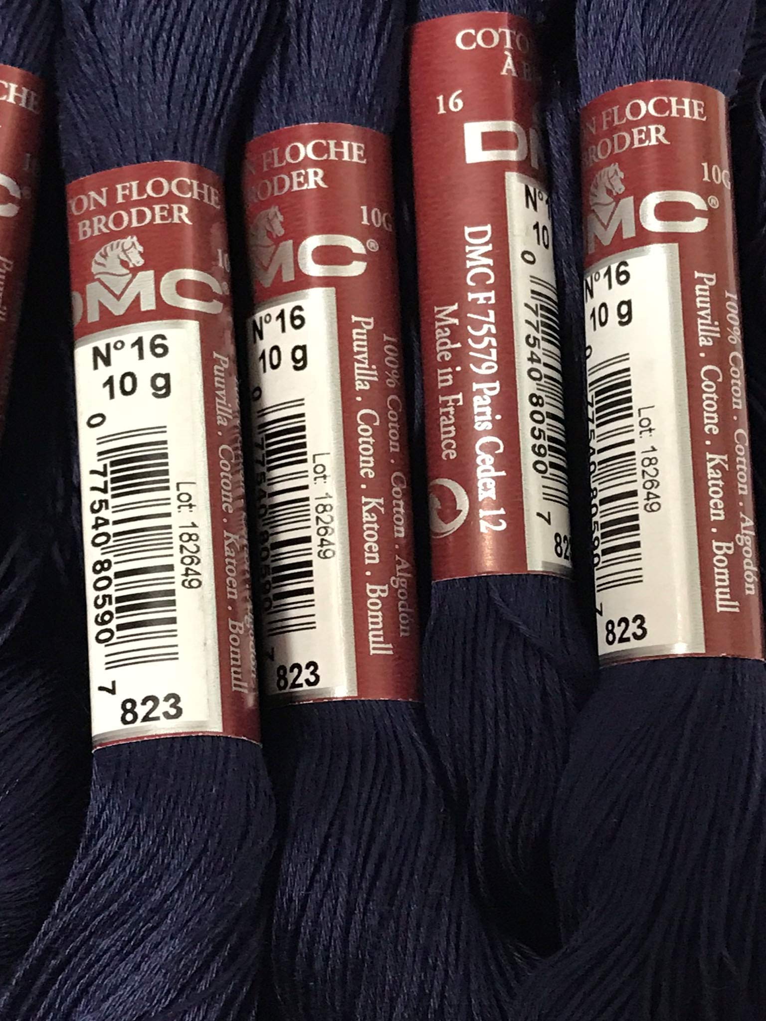 FLOCHE-DMC COTON FLOCHE A BRODER-COLOR 823-NAVY