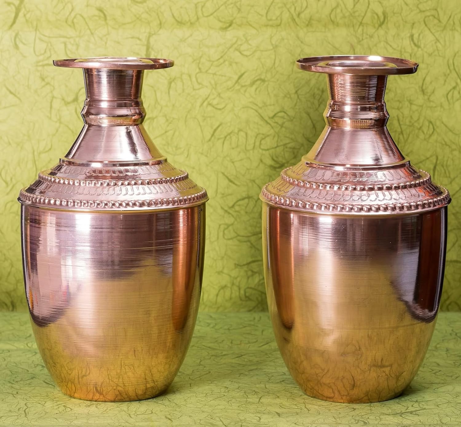 Himalayan Craft Pure Copper Water Pot Lota for Pooja Hindu Prayer - 7 IN Kalash Arti Pot - Traditional Water Decorative Display Ghada - Carved Handmade in Nepal