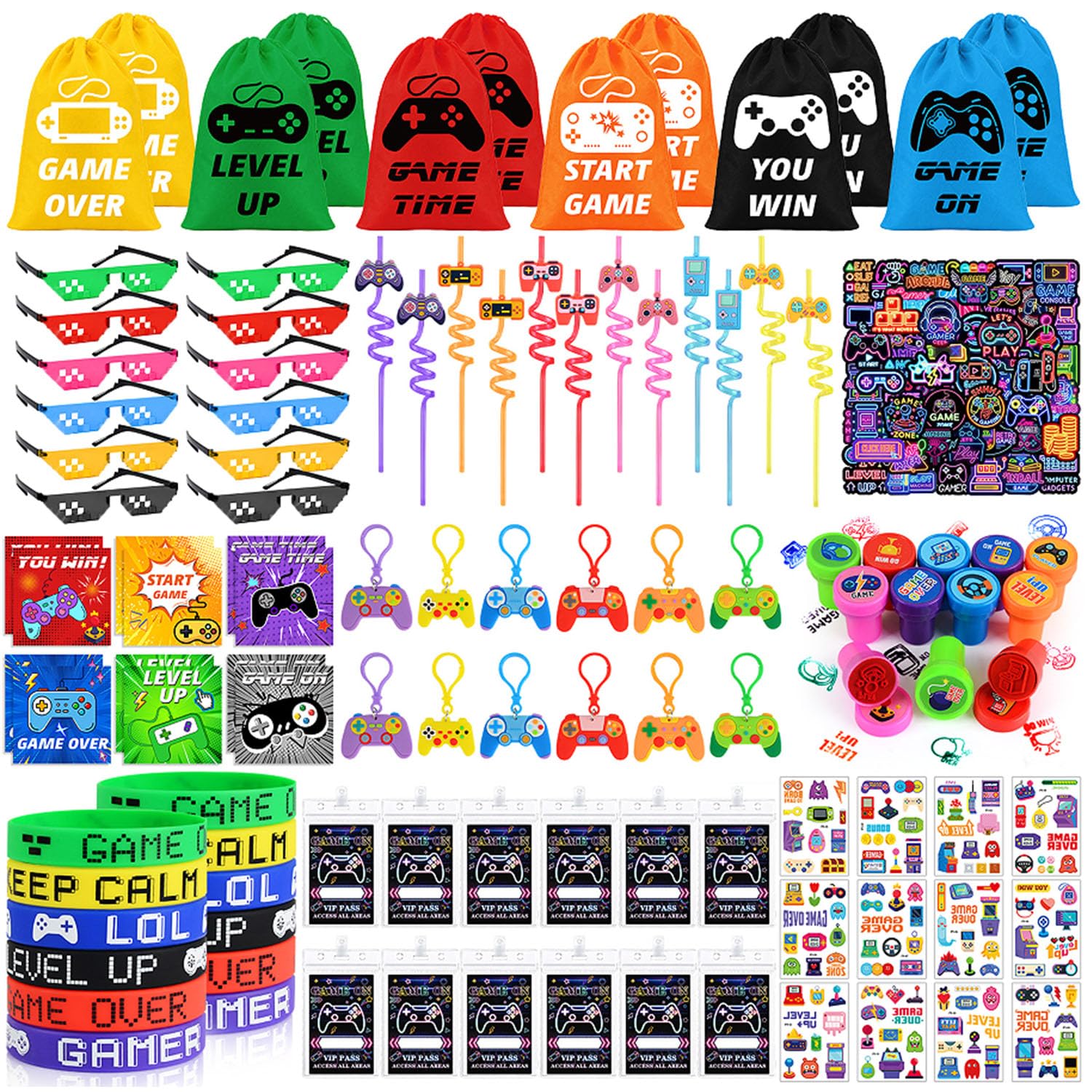 Video Game Party Bag Fillers for Kids, 158PCS Game Party Favors Birthday