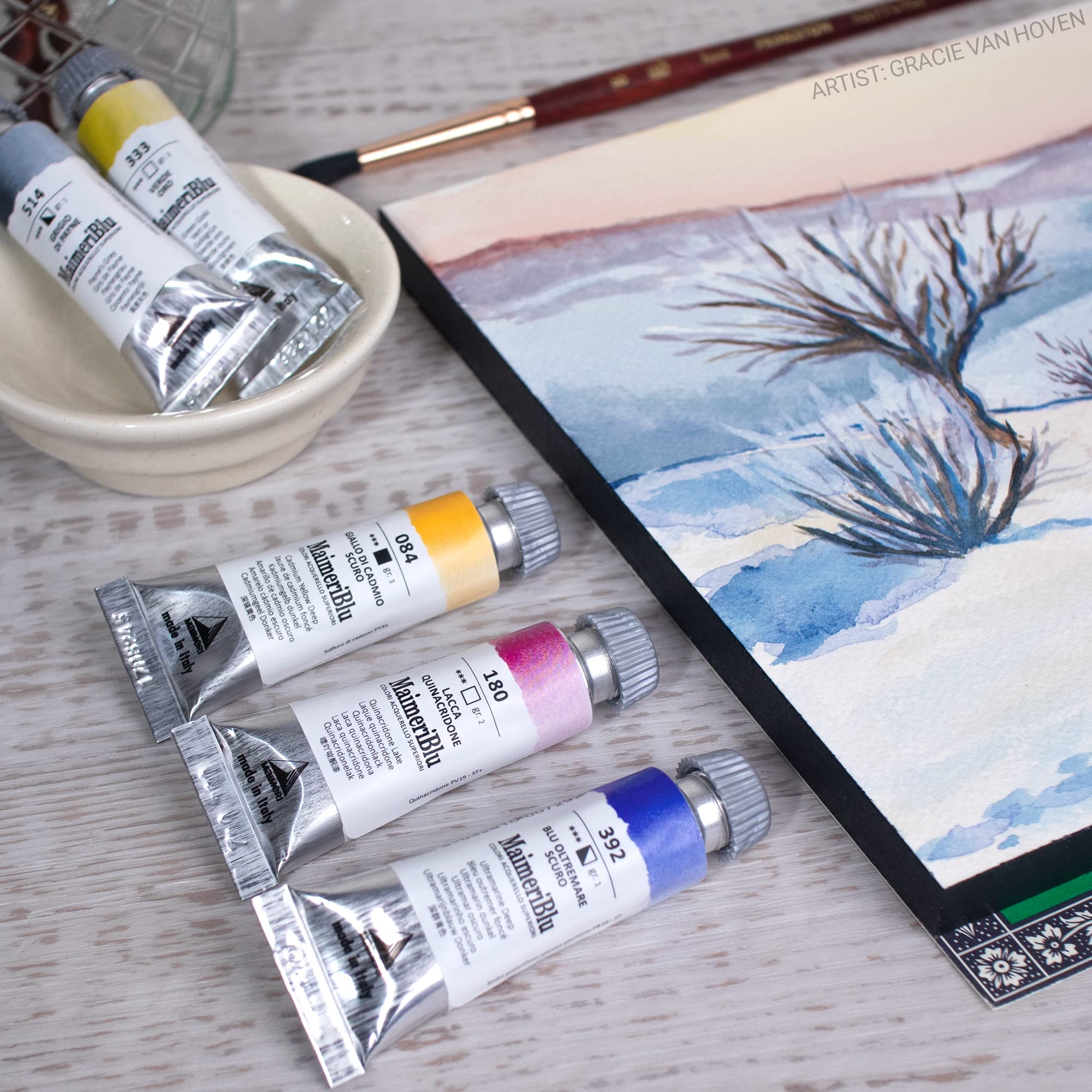 Image secondaire de Set Débutant de Peinture Aquarelle MaimeriBlu - 5 Tubes de 12ml