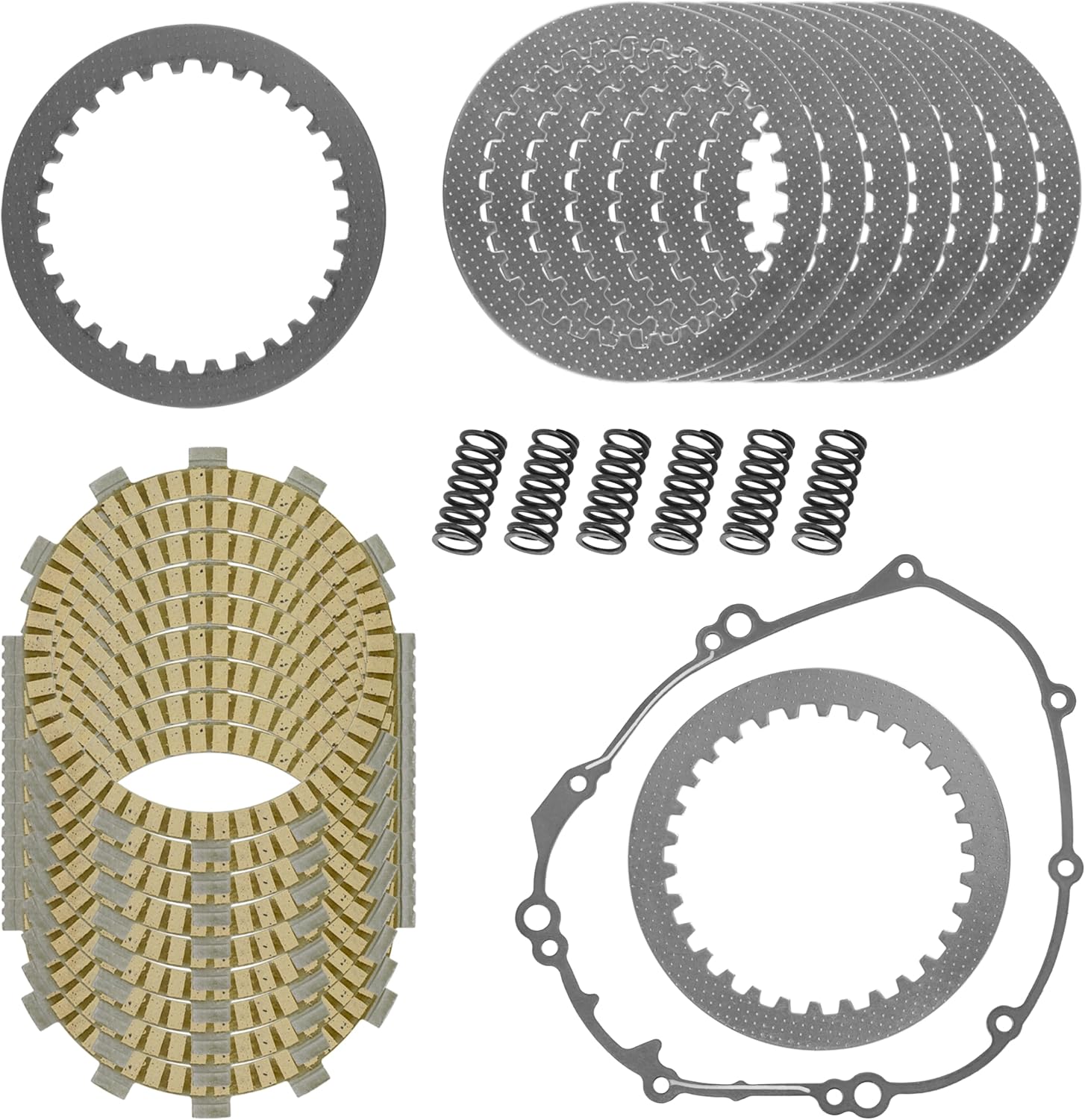 Clutch Friction Steel Plates Gasket Kit Compatible with Yamaha R1 YZFR1 YZF-R1 2009-2014