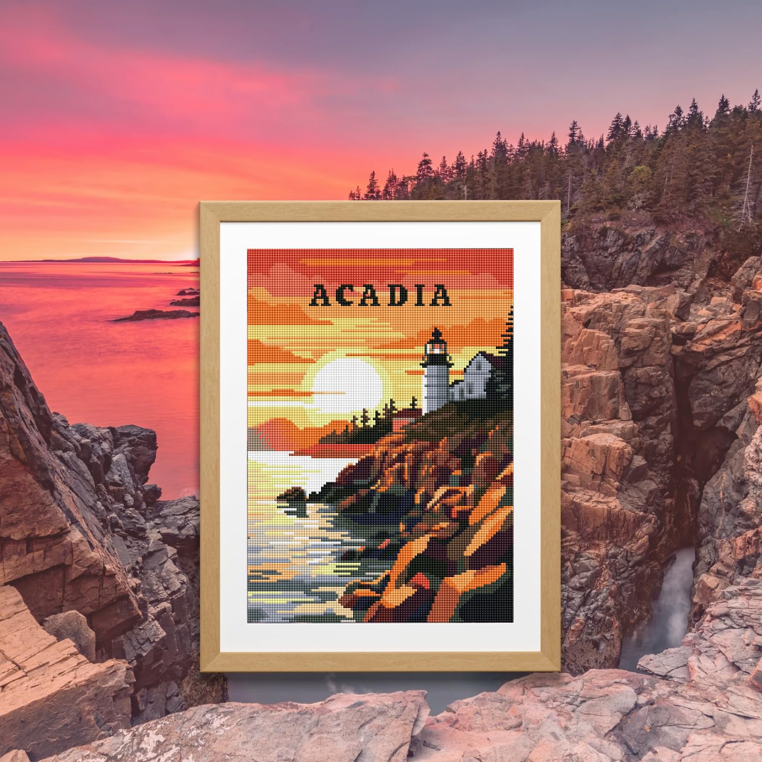 Neopalette Kits de pintura de diamantes para adultos, arte y manualidades, pintura de diamante de perforación completa abstracta y adornos, manualidades de diamantes 5D (Acadia)