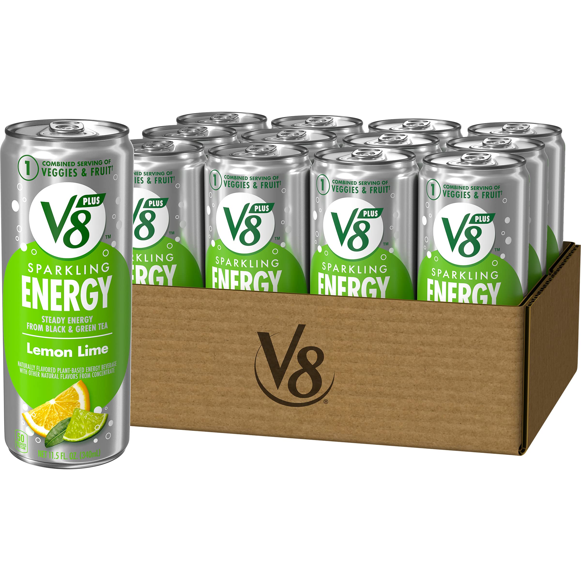 expiredjuly/27/2023 V8 +SPARKLING ENERGY Lemon Lime Energy Drink, Made