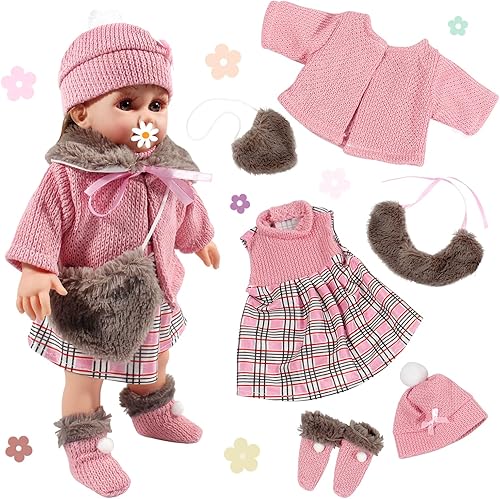 Miniatura 4 de Ropa de muñeca de bebé de 15 pulgadas, conjunto de 6 piezas, ropa de muñeca y accesorios para niñas pequeñas