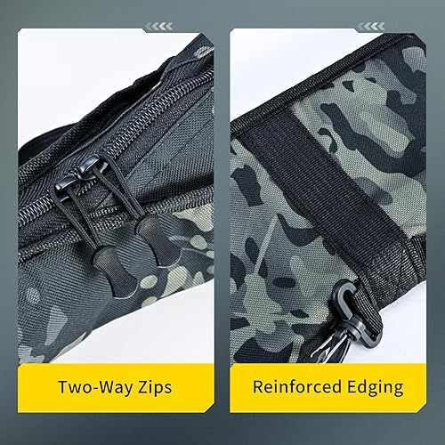 Miniatura 4 de LEOFISHING Bolsa de caña de pescar plegable portátil de 3.94 pies4.59 pies5.25 pies, funda protectora para caña de pescar y carrete, bolsas de