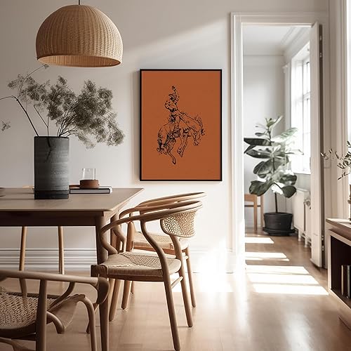 Miniatura 5 de Poster Master Póster de Rodeo marrón  Estampado retro de vaquero sobre caballo  Arte de vaquero  Arte occidental  Arte del salvaje oeste  Regalo