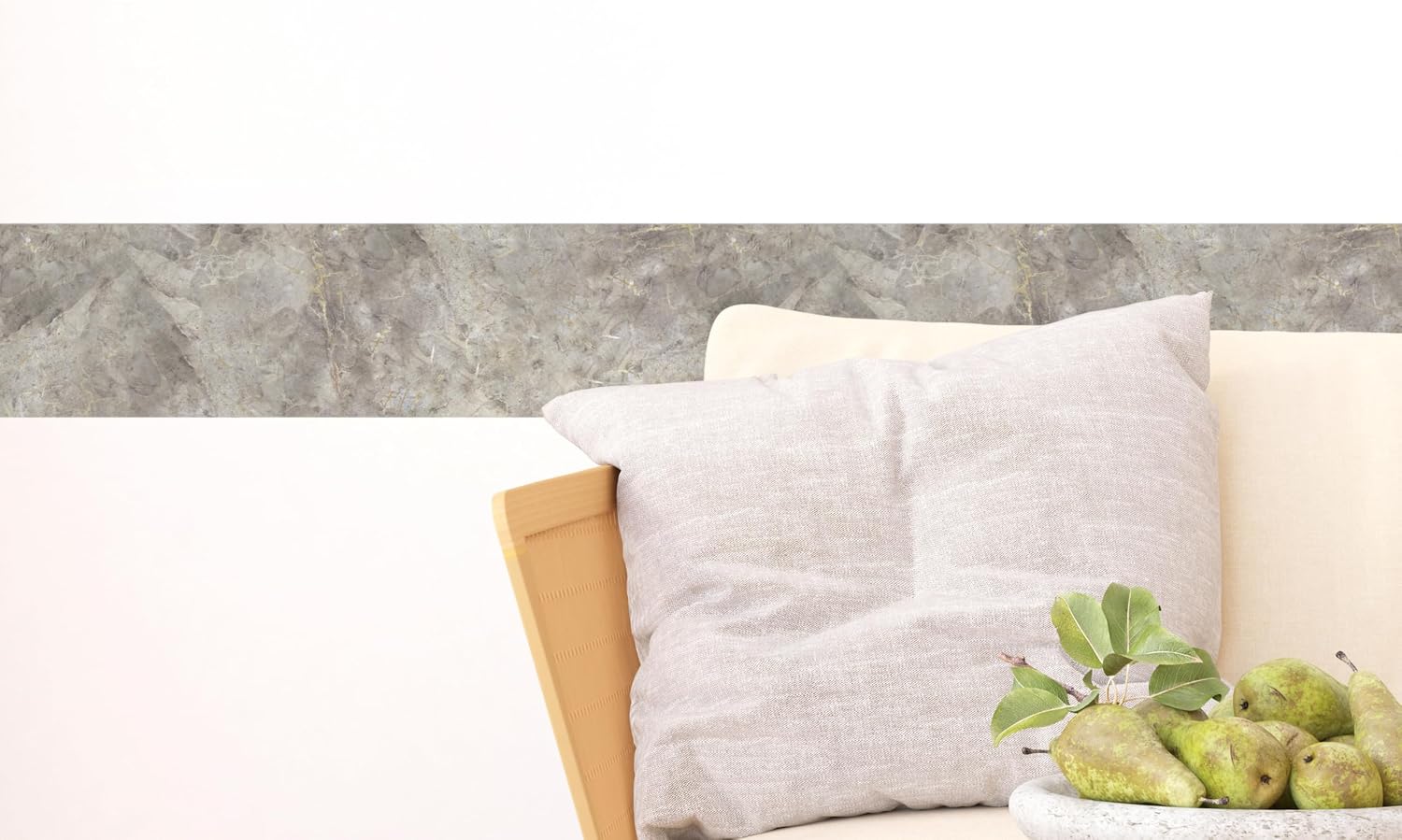 AG Design AWB 8456 Self-Adhesive Border Brown Marble Waterproof Decoration for Walls, Furniture, Wallpaper, Wall Coverings and Doors, Film, Width 500 cm x Height 13.8 cm
